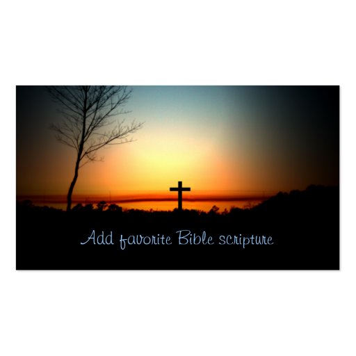 Sunset Christian Cross Business Card Template (front side)