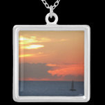 Sunset Clouds and Sailboat Necklace