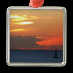 Sunset Clouds and Sailboat Ornament