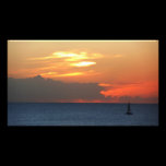 Sunset Clouds and Sailboat Photo Print