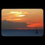 Sunset Clouds and Sailboat Premium Magnet