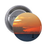 Sunset Clouds and Sailboat Seascape Pinback Button