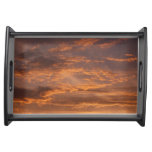 Sunset Clouds I Colorful Abstract Sky Photography Serving Tray