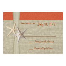 Sunset Coral Starfish Response Card Custom Invite