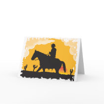 Sunset Cowboy Card