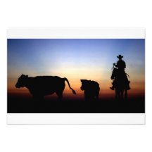 Sunset Cowboy Personalized Announcement
