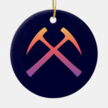 Sunset Crossed Rock Hammers Ornament