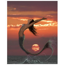 Sunset Dance Mermaid Art t-shirts by trgoldsworthy Sunset Dance Mermaid Art t-shirts