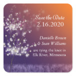 Sunset Dandelion Autumn Wedding Invitation Sticker