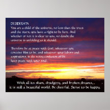 Sunset DESIDERATA Posters