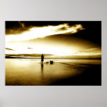 sunset dog walk print