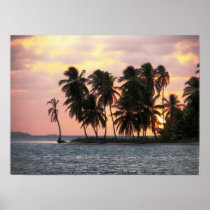 Sunset, E Lemmons, Kuna Yala, Panama Posters