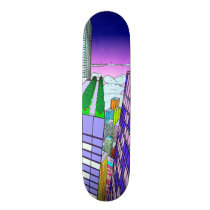 Sunset Flight Over the City Skate Board Deck
