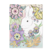 Sunset Garden Rabbit postcard by artology Sunset Garden Rabbit postcard