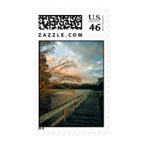 Sunset Glow on Pier postage stamps