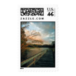 Sunset Glow on Pier postage stamps