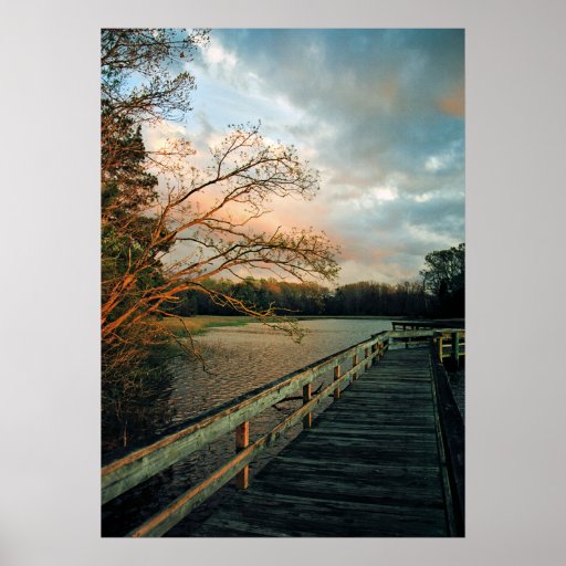 Sunset Glow on Pier poster