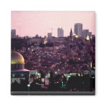 Sunset glow over Old City of Jerusalem, Israel magnets