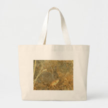 Sunset Grass Bunny Tote Bag