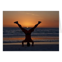 Sunset Headstand Card