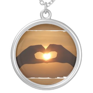 Sunset Heart Hands necklace