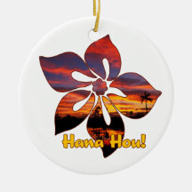 Sunset Hibiscus Hawaiian Ornaments