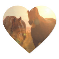 Sunset Horses Stickers