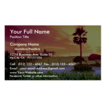 Sunset, Huntington Beach pier, California, U.S.A. Business Card Template