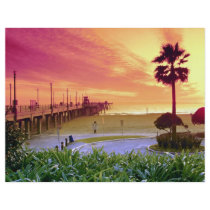 Sunset, Huntington Beach pier, California, U.S.A. Full Color Flyer