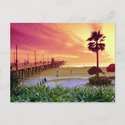 Sunset, Huntington Beach pier, California, U.S.A. Postcards