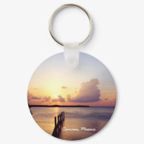 Sunset in Cancun Keychain by LenPhoto Sunset in Cancun Keychain