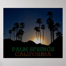 Sunset in Palm Springs, California Poster