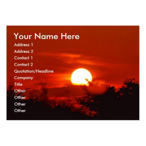 Sunset in paradise business cards