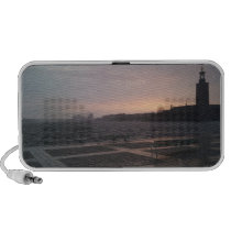 Sunset in Rain Over Stockholm City Hall speakers