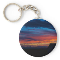 Sunset in Reykjanes town keychains