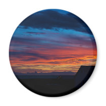Sunset in Reykjanes town magnets