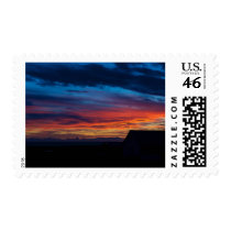 Sunset in Reykjanes town stamps