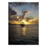 Sunset in the British Virgin Islands Greeting Cards