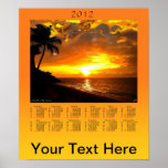Sunset in the Islands Calendar Poster