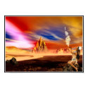 sunset in the mountains posters