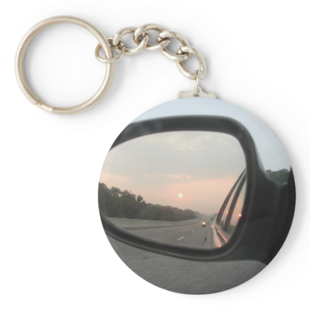 Sunset in the Rearview Mirror Keychain