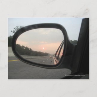 Sunset in the Rearview Mirror postcard