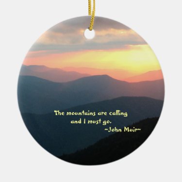 Sunset in the Smokies: Mtns are calling Customize Ornament