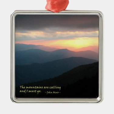 Sunset in the Smokies: Mtns are calling / Muir Christmas Ornaments