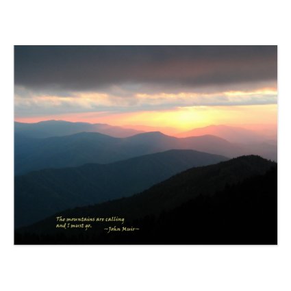 Sunset in the Smokies: Mtns are calling / Muir Post Cards