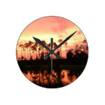 Sunset in the trees clock wall clocks