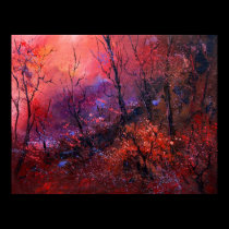 sunset in the wood posters