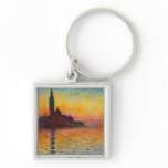 Sunset in Venice, Claude Monet Key Chain
