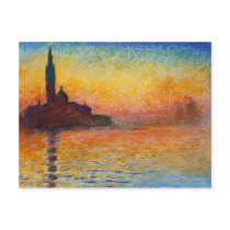 Sunset in Venice, Claude Monet Postcard
