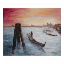Sunset in Venice posters